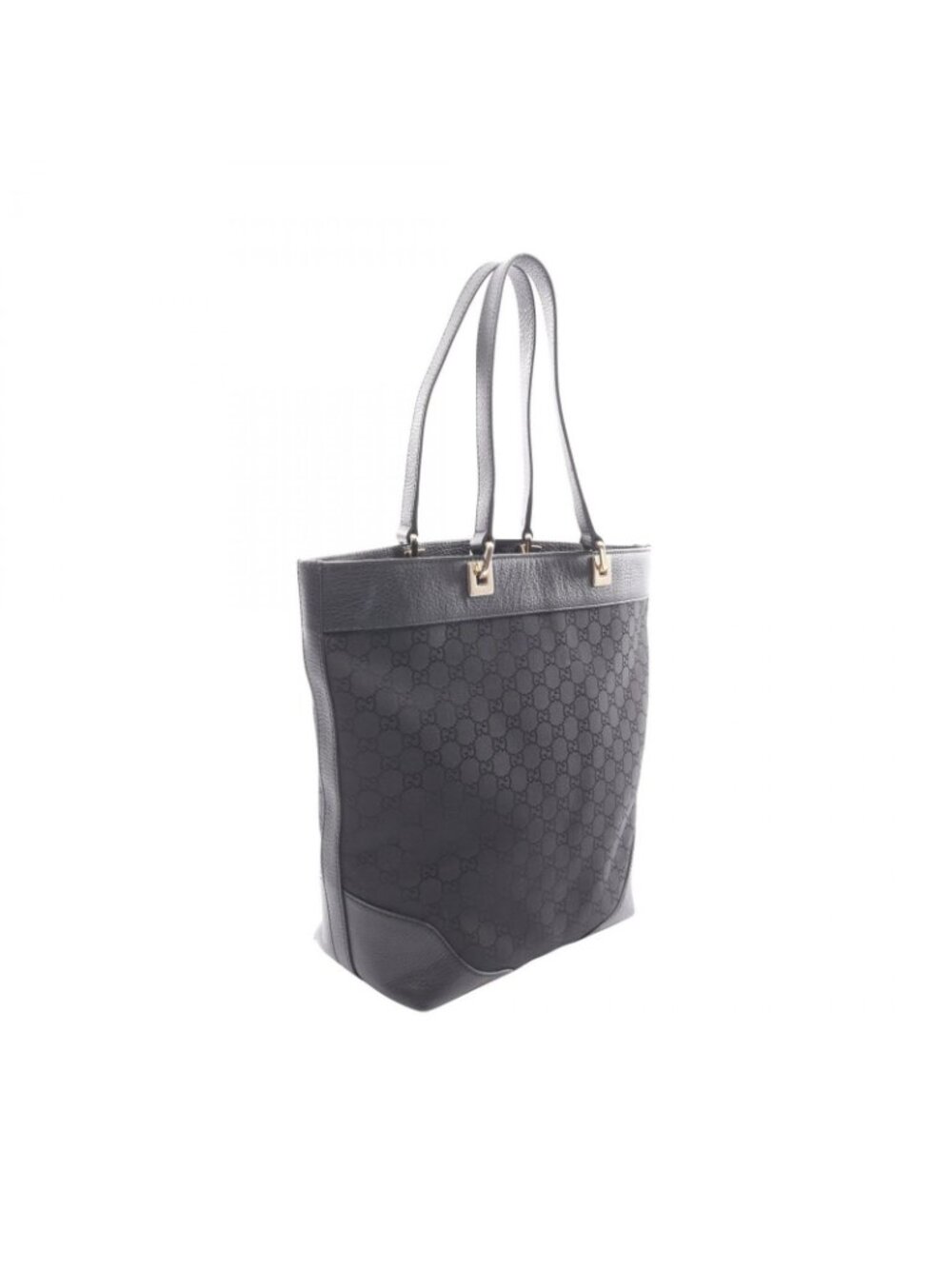 Gucci Tote GG Pattern Black Nylon Leather - Picture 2 of 11